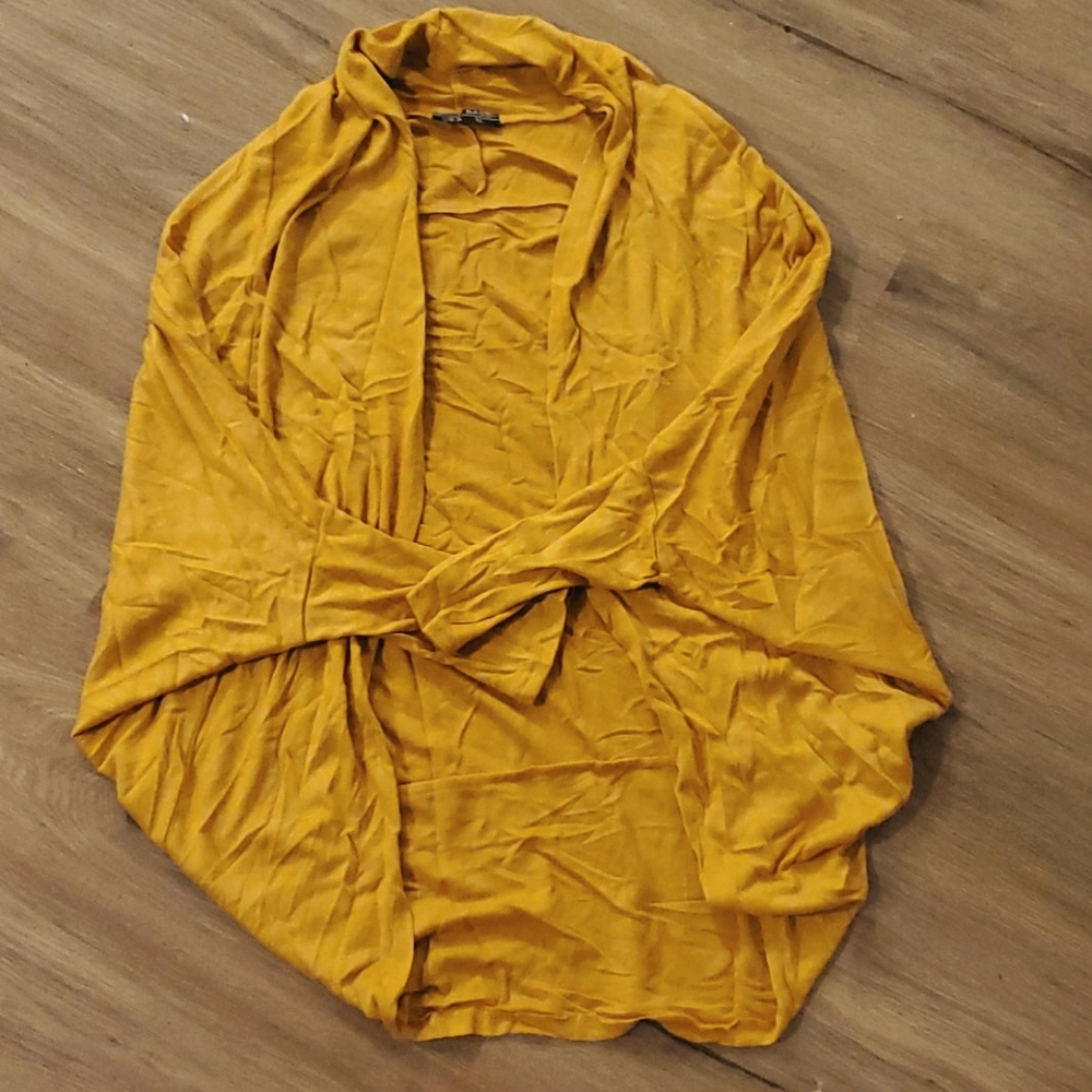 SOLD Boutique Mustard "Cocoon" cardigan.